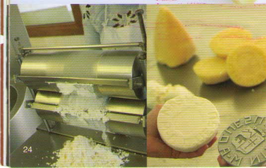 Queso Casin y máquina de rabilar. Caso (Asturias)